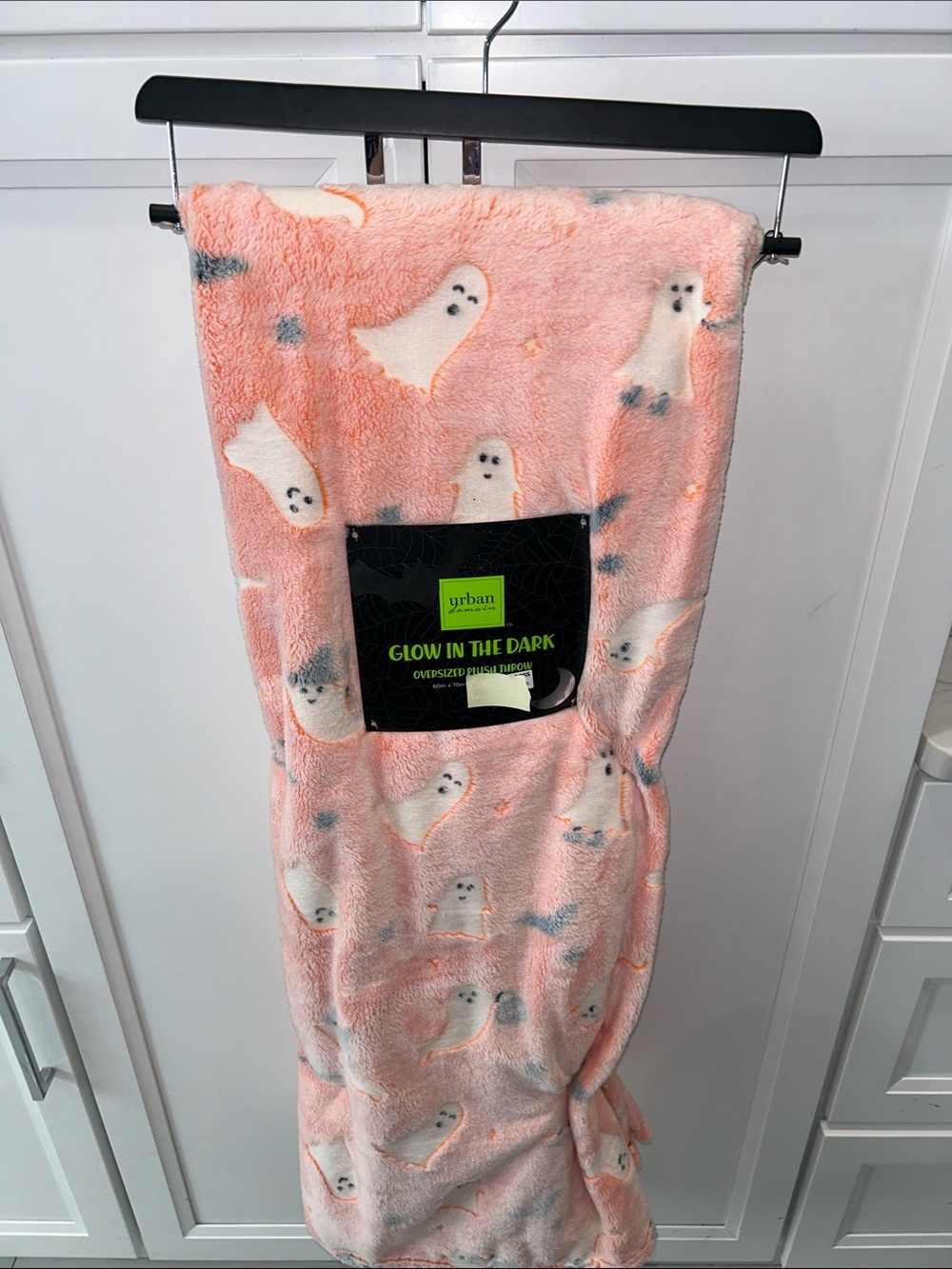 Halloween Glow-in-the-Dark Ghost Oversized Plush Throw Blanket